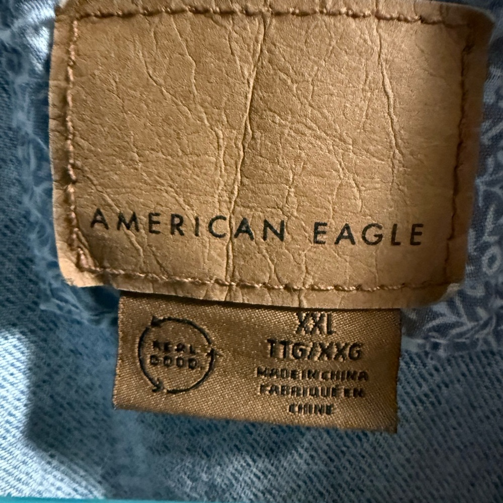 American Eagle Outfitters Light Blue Jean Jacket SIZE XXL - Picture 4 of 4